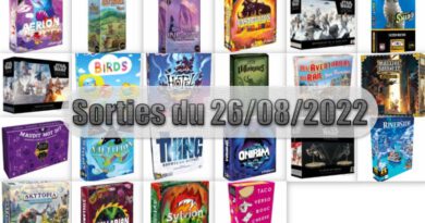 Jeudice - Sorties 29/08/2022 - Maudit Mot Dit, Sylvion, Stellarion, Nautilion, Onirim, Castellion, Aerion, Logic Birds, Logic Hotel, Les aventuriers du Rail San Francisco, Riverside, Massive Darkness 2 : Hellscape, Skytopia, Villainous Marvel :Le pouvoir du Mensonge, Taco Verso Bouc Chesse Pizza, The Thing Norwegian outpost, Smash Up Moutons, Little Town Artisans, Shards of Infinity au delà d’horizon