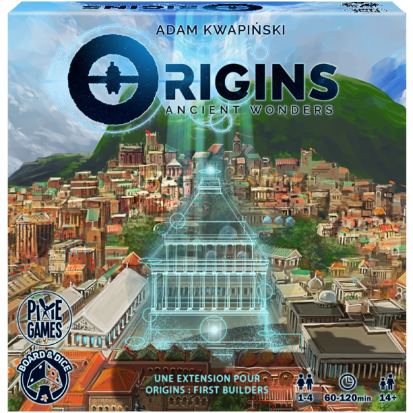 Jeudice - Pixie Games - Board&dice - Origin First Builders - Extension - Ancient Wonders