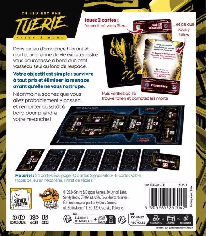 Jeudice - Lucky Duck Games - Ce Jeu est une Tuerie - Alien à Bord - Jeu de Société