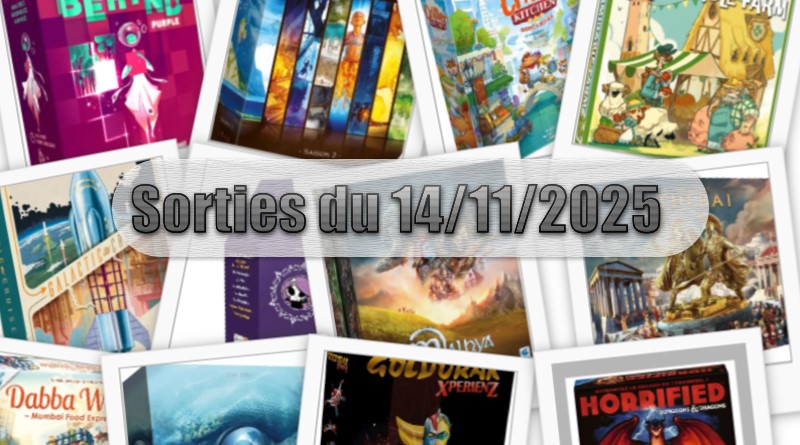Les Sorties des Jeux de Société du 14 Novembre 2025