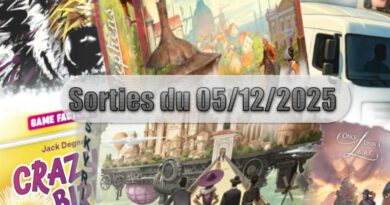 Les Sorties des Jeux de Société du 05 Décembre 2025