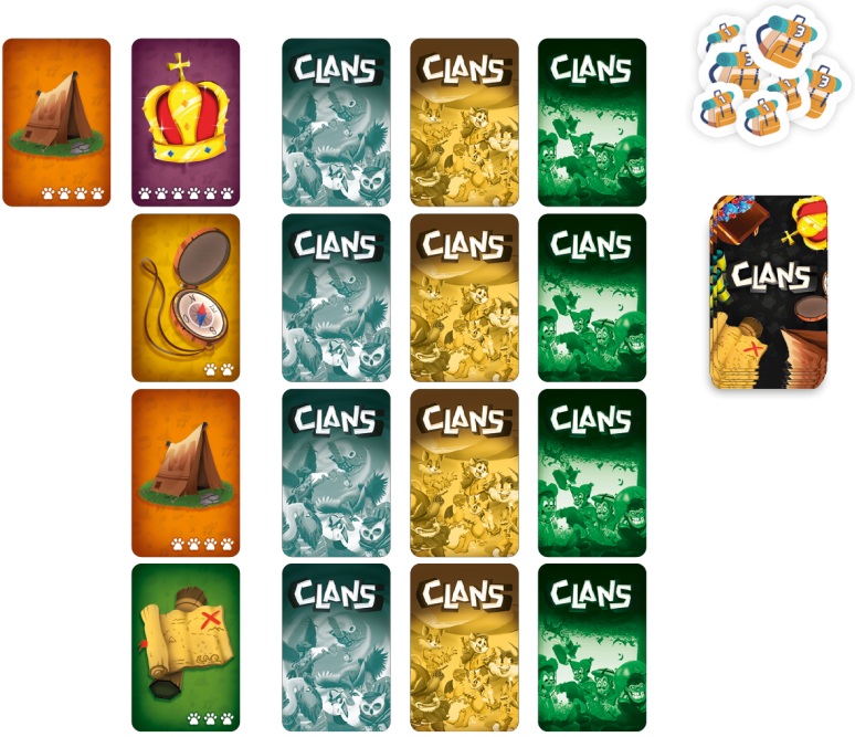 Jeudice - Iello - Clans - Familial - Cartes